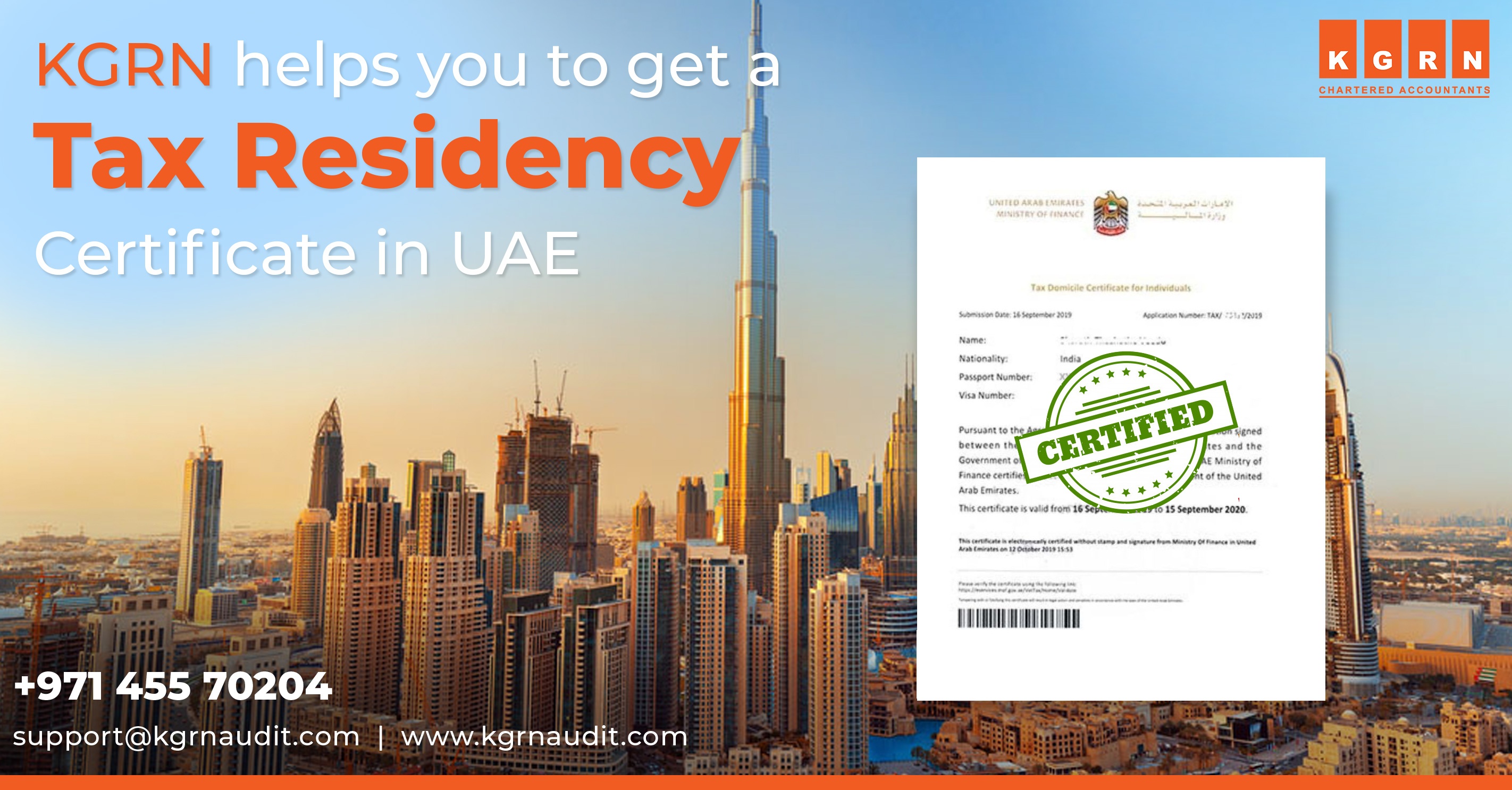 UAE Tax Residency Certificate for Individuals